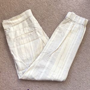 Prana hemp organic cotton blend summer jogger pants striped pinstripe 6 trouser